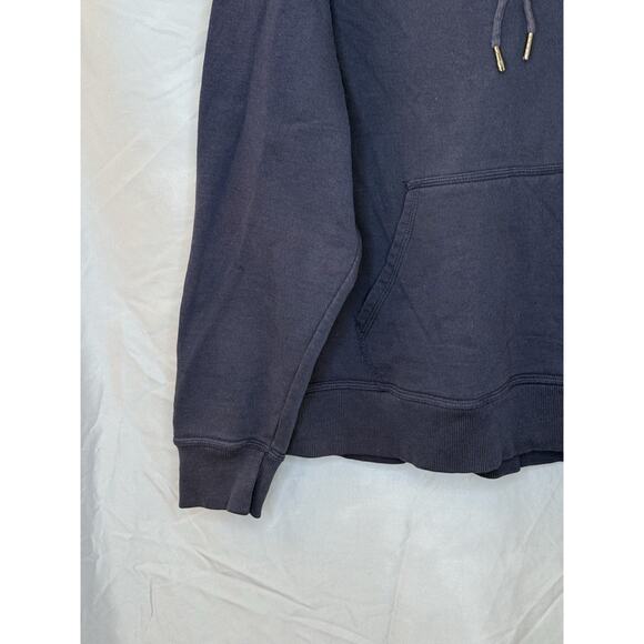 Champion Sweatshirt Mens L Navy Blue Hoodie Spellout Chest C Logo Sweater Hood - Picture 2 of 9